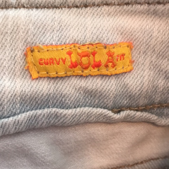 Hydraulic Curvy LOLA Fit Hippy Denim Cotton Lace Maxi Daisy Trim Skirt Size 7/8 - Picture 4 of 7